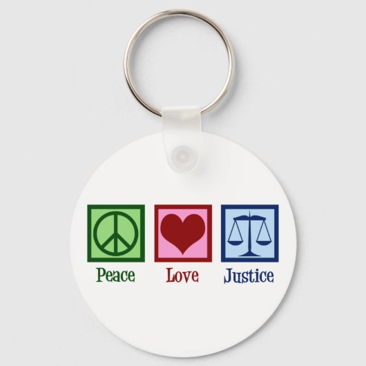 Peace Love Justice Lawyer Legal Scales Sleutelhanger (Voorkant)