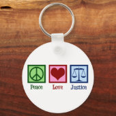 Peace Love Justice Lawyer Legal Scales Sleutelhanger (Voorkant)