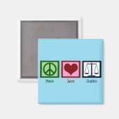 Peace Love Justice Magneet (Voorkant / Achterkant)