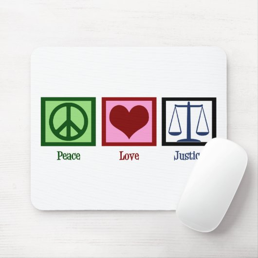 Peace Love Justice Muismat (Met muis)