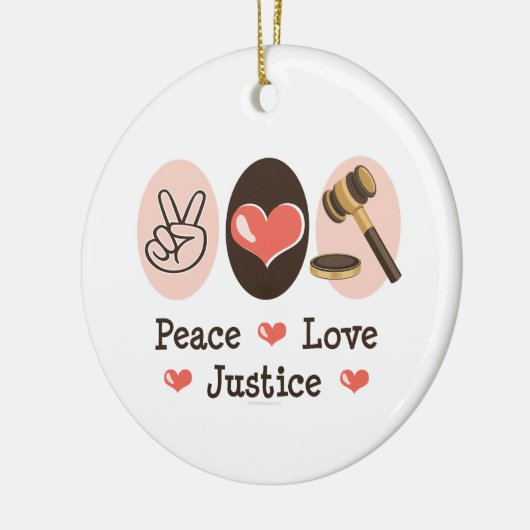Peace Love Justice Ornament (Links)