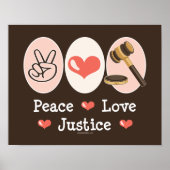 Peace Love Justice Poster (Voorkant)