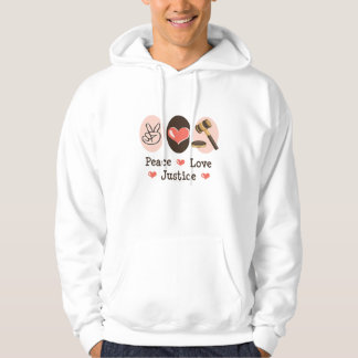 Peace Love Justice rechter Hooded Sweatshirt