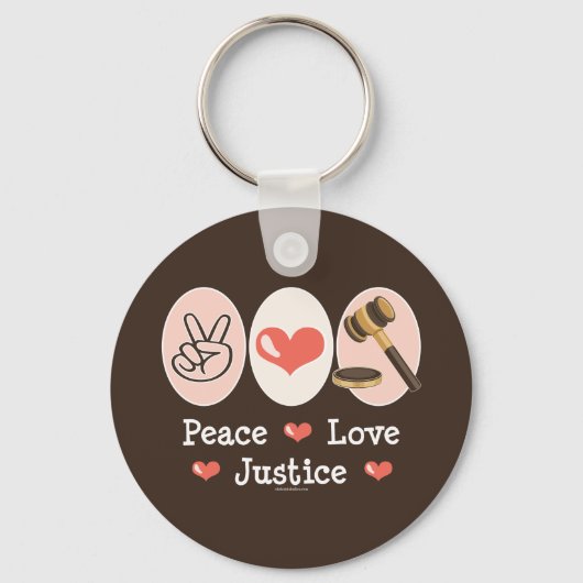 Peace Love Justice Sleutelhanger (Voorkant)