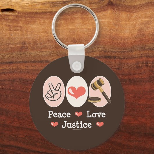 Peace Love Justice Sleutelhanger (Voorkant)