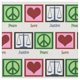 Peace Love Justice Stof