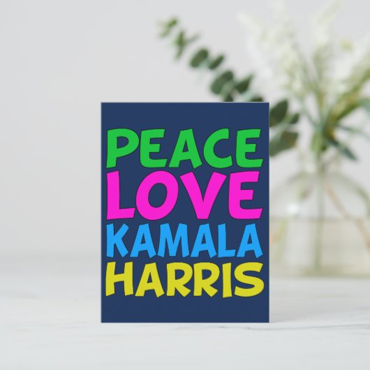 Peace Love Kamala Harris Briefkaart (Staand voorkant)