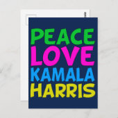 Peace Love Kamala Harris Briefkaart (Voorkant / Achterkant)