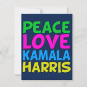 Peace Love Kamala Harris Kaart (Voorkant)
