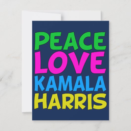 Peace Love Kamala Harris Kaart (Voorkant)