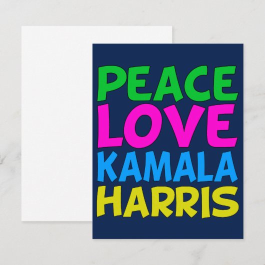 Peace Love Kamala Harris Kaart (Voorkant / Achterkant)