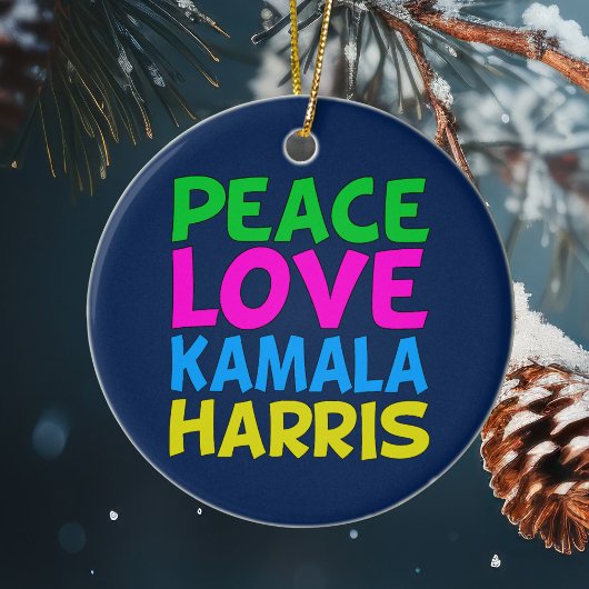 Peace Love Kamala Harris Kerstmis Keramisch Ornament