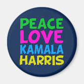 Peace Love Kamala Harris Magneet (Voorkant)