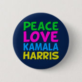 Peace Love Kamala Harris Ronde Button 5,7 Cm (Voorkant)