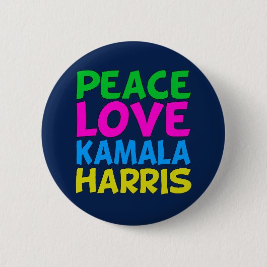 Peace Love Kamala Harris Ronde Button 5,7 Cm (Voorkant)