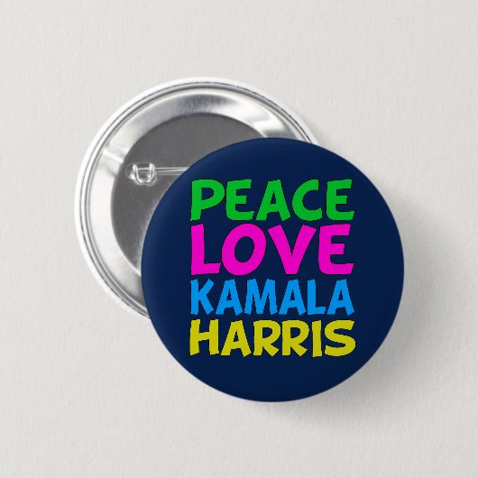 Peace Love Kamala Harris Ronde Button 5,7 Cm (Voorkant /achterkant)