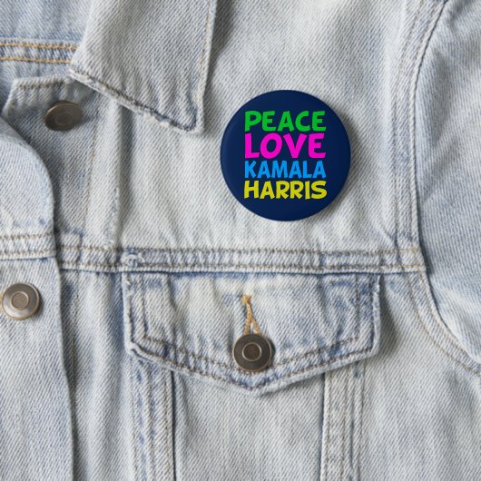 Peace Love Kamala Harris Ronde Button 5,7 Cm (In situ)