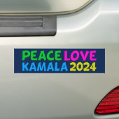 Peace Love Kamala Harris Schattige 2024 Bumpersticker (Op auto)