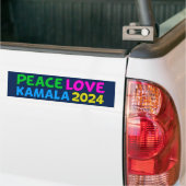 Peace Love Kamala Harris Schattige 2024 Bumpersticker (Op Truck)
