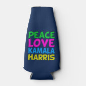 Peace Love Kamala Harris Schattige Blauw Flesjeskoeler (Voorkant)