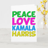 Peace Love Kamala Harris Schattige Kaart (Gele Bloem)