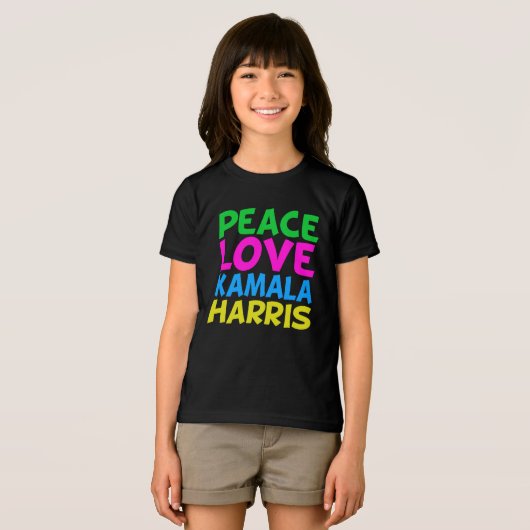 Peace Love Kamala Harris Schattigee Kinder Tri-Blend Shirt (Voorkant volledig)