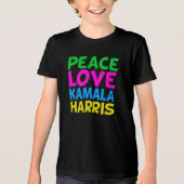 Peace Love Kamala Harris Schattigee Kinder Tri-Blend Shirt (Voorkant)