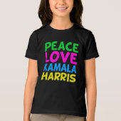 Peace Love Kamala Harris Schattigee Kinder Tri-Blend Shirt (Voorkant)