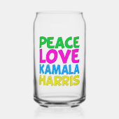 Peace Love Kamala Harris Schattigee verkiezingen Blikvorm Glas (Voorkant)