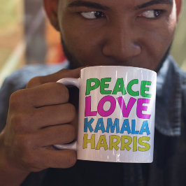 Peace Love Kamala Harris Schattigee verkiezingen Koffiemok