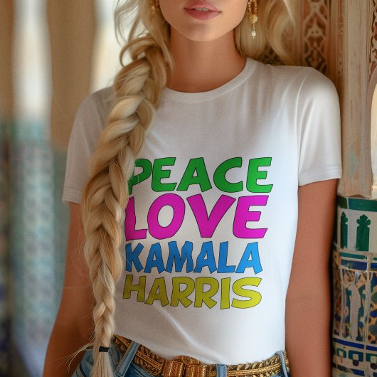 Peace Love Kamala Harris Schattigee Verkiezingen V Tri-Blend Shirt