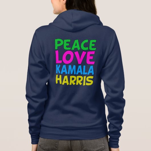 Peace Love Kamala Harris Schattigee vrouwen Hoodie (Achterkant)