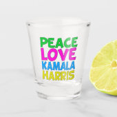 Peace Love Kamala Harris Shot Glas (Voorkant)