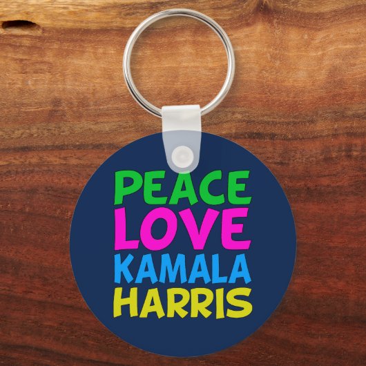 Peace Love Kamala Harris Sleutelhanger (Achterkant)