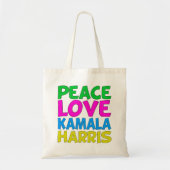 Peace Love Kamala Harris Tote Bag (Voorkant)
