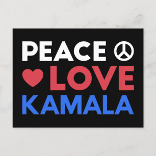 Peace Love Kamala I - Kamala Harris voor President Briefkaart