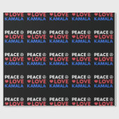Peace Love Kamala I - Kamala Harris voor President Cadeaupapier (Vlak)