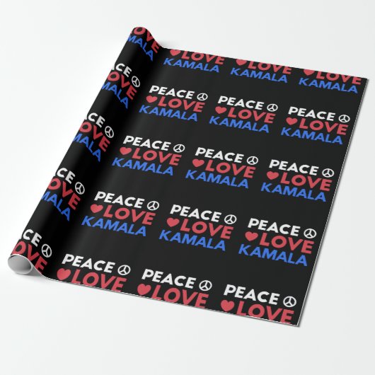 Peace Love Kamala I - Kamala Harris voor President Cadeaupapier (Uitgerold)