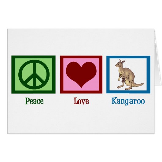 Peace Love Kangaroo (Voorkant Horizontaal)