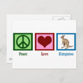 Peace Love Kangaroo Briefkaart (Voorkant / Achterkant)