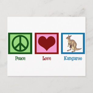 Peace Love Kangaroo Briefkaart