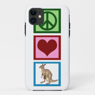 Peace Love Kangaroo iPhone 11 Hoesje