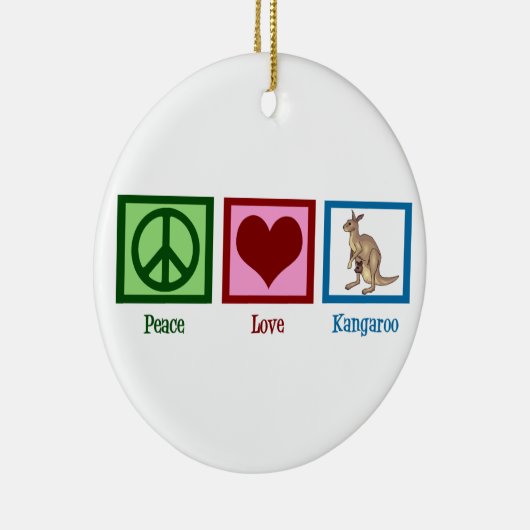 Peace Love Kangaroo Keramisch Ornament (Rechts)