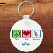Peace Love Kangaroo Sleutelhanger (Achterkant)