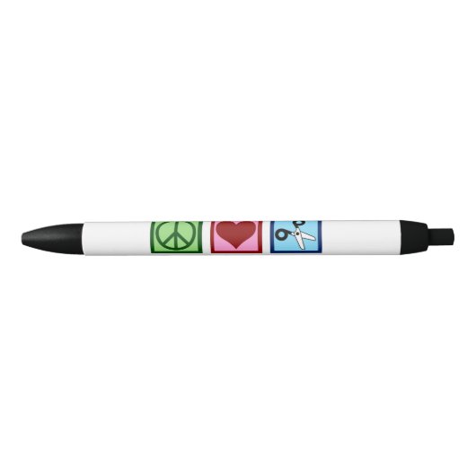 Peace Love Kapsels Custom Haarsalon Zwarte Inkt Pen (Voorkant)