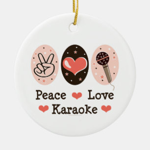 Peace Love Karaoke Ornament