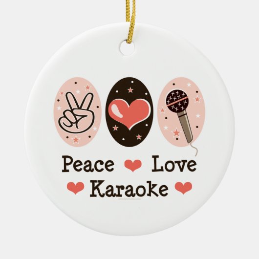 Peace Love Karaoke Ornament (Voorkant)