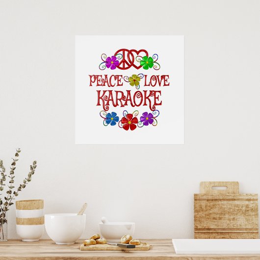 Peace Love Karaoke Poster (Keuken)