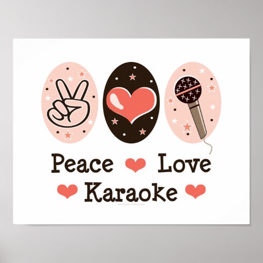 Peace Love Karaoke Poster (Voorkant)