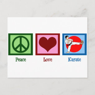 Peace Love Karate Briefkaart